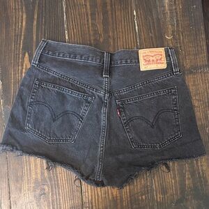 Levi's Women's 501 Black Distressed Jean Shorts